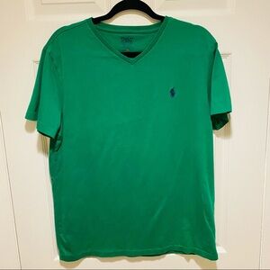 Polo Ralph Lauren Green V-neck T-shirt Size M